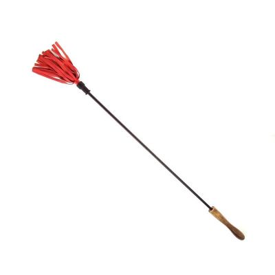 Rouge Wooden Handle Riding Crop Red
