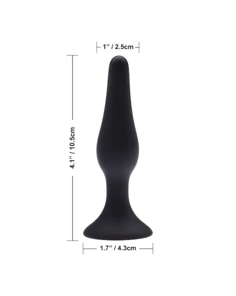 Share Satisfaction Small Silicone Butt Plug - Black - Small