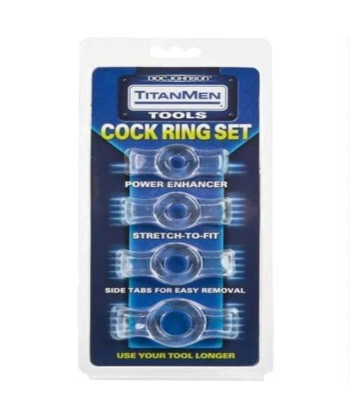 Titanmen Tools Cock Ring Set - Clear