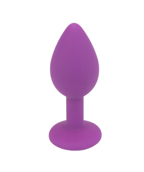 Loving Joy Jewelled Silicone Butt Plug Purple -Small