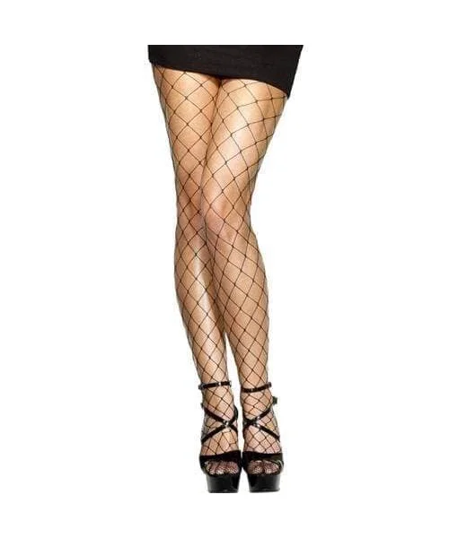 Diamond Net Tights - Black