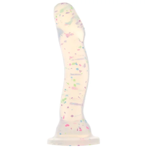 Neo Elite Hanky Panky Glow In The Dark 7.75" Silicone Suction Cup Dildo by Blush - Confetti