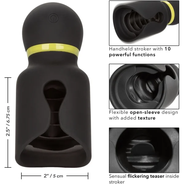 Boundless Flickering Silicone Stroker Penis Masturbator By CalExotics - Black