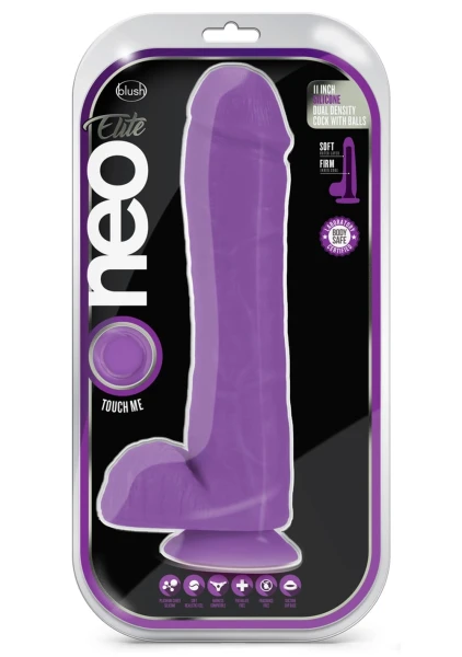 Neo Elite - 11" Silicone Dual Density Cock with Balls