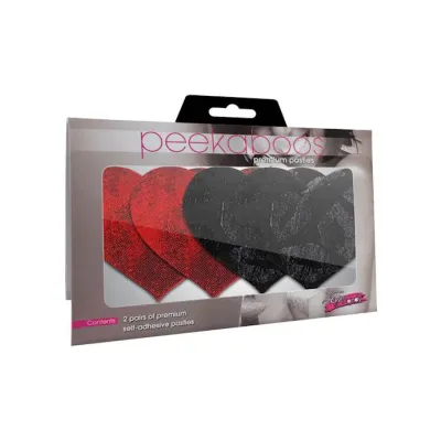 Stolen Kisses Hearts Pasties Red black