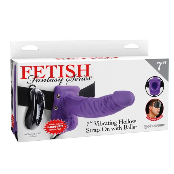 Fetish Fantasy - 7" Vibrating Hollow Strap-On with Balls