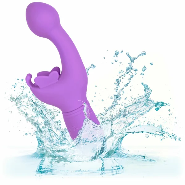 Butterfly Kiss Silicone Rechargeable Waterproof Dual-Stimulation Vibrator By CalExotics - Purple