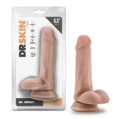 Dr Skin Dr Jeffrey 6 5 Inch Dildo With Balls Beige