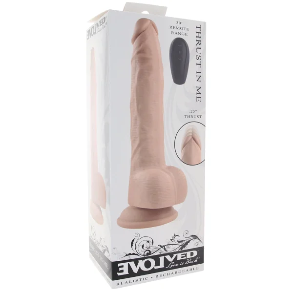 Thrust In Me Silicone Thrusting Vibrating Realistic Dong With Remote By Evolved Novelties - Vanilla