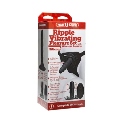 Vac u lock Ripple Pleasure Set Vibrating Black
