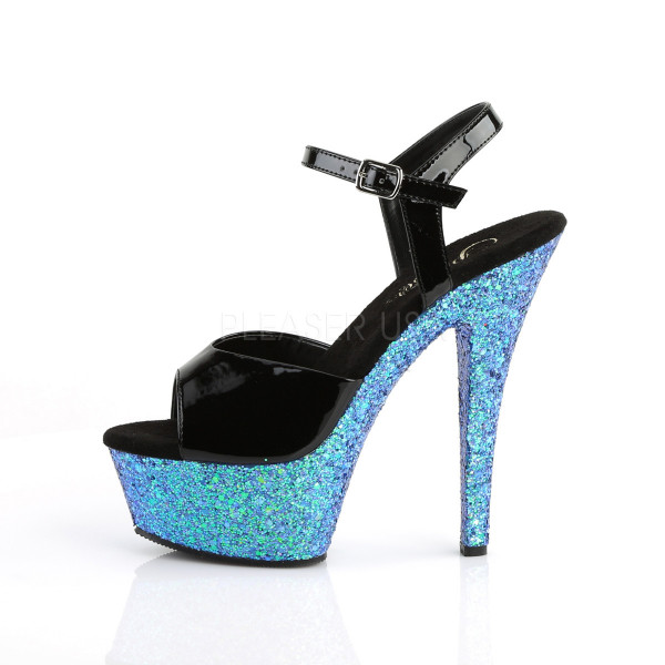6 inches Heel, 1 3/4 inches PF Ankle Strap Sandal w/ Glitter Bottom — image 11 of 12