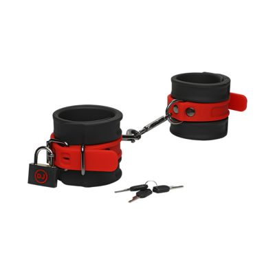 Kink By Doc Johnson Silicone Wrist Cuffs Black red