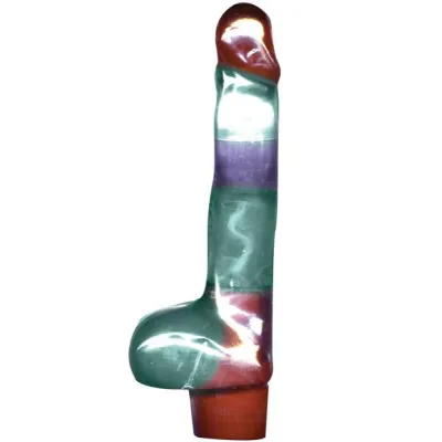 Red Tipped Crystal Ice Power Probe Vibrator 8 Inch Blue