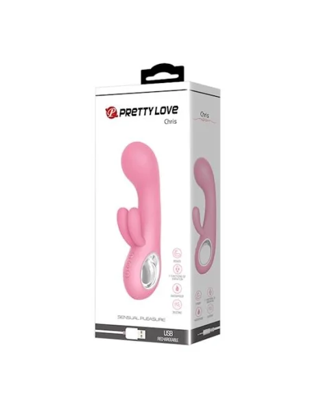 Chris Dual Ears Rabbit Vibe - Pink - 6 Inch