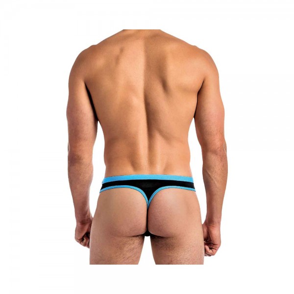 Male Power Cutting Edge Cutout Thong Turquoise/black L/xl