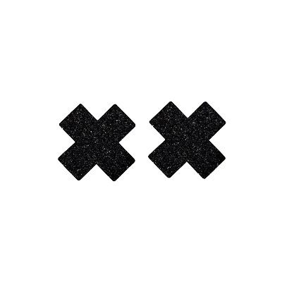 Black Glitter Cross Nipple cover 1 pair