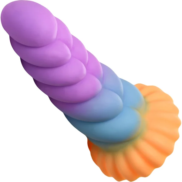 Unicorn Curvy Bumpy 8.3" Silicone Suction Cup Dildo By Creature Cocks