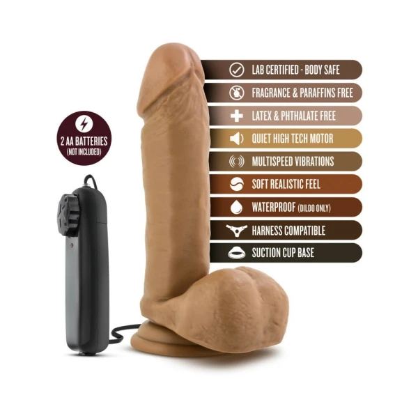 Loverboy -  Soccer Champ - Vibrating 8 Inch Realistic Dildo - Mocha — image 10 of 11