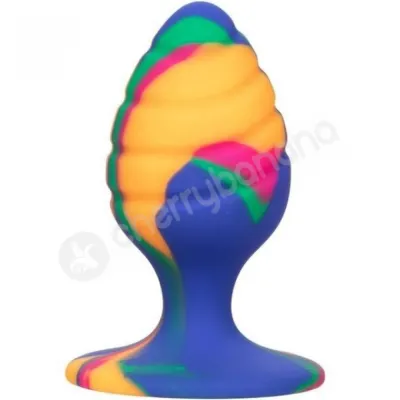 Calexotics Cheeky Medium Swirl Tie Dye 2 Silicone Butt Plug