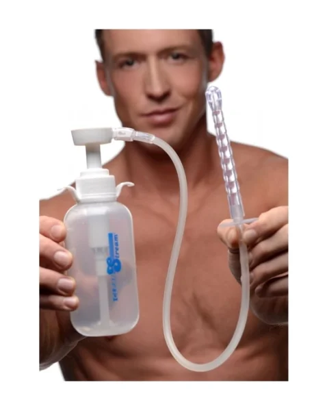 Pump Action Enema Bottle With Nozzle - Clear