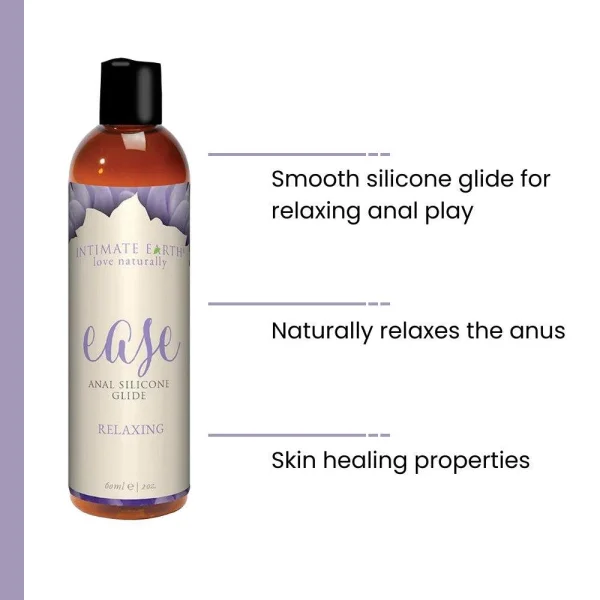 Intimate Earth Ease Relaxing Glide - Silicone-Based Lubricant for Anal Sex | 2oz