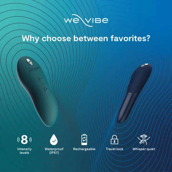 Forever Favorites Set By We-Vibe With Touch X & Tango X Powerful Vibrators - Blue & Green