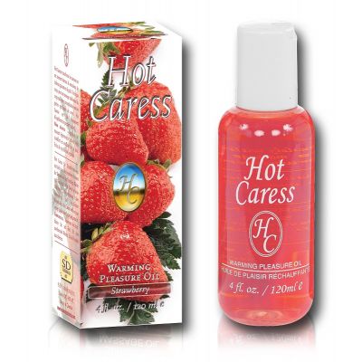 Hot Caress Flavoured Warming Massage Oil Strawberry and Champagne