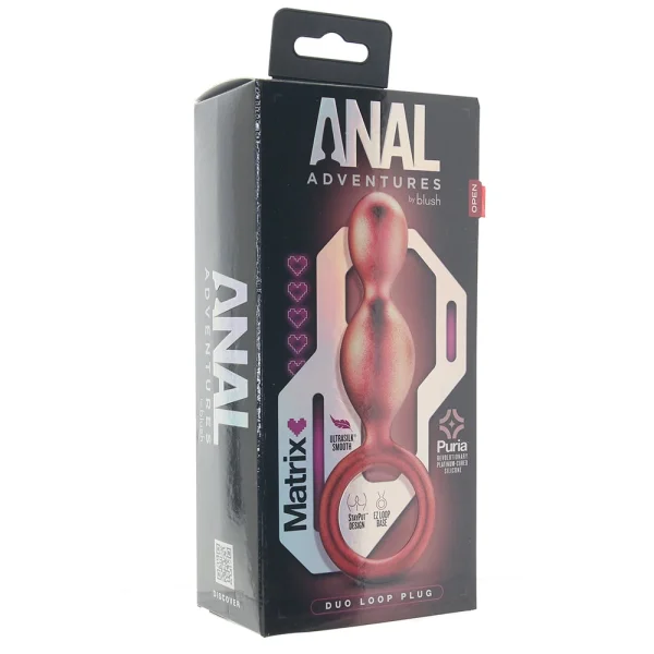 Anal Adventures Matrix Duo Loop Silicone Butt Plug By Blush - Copper