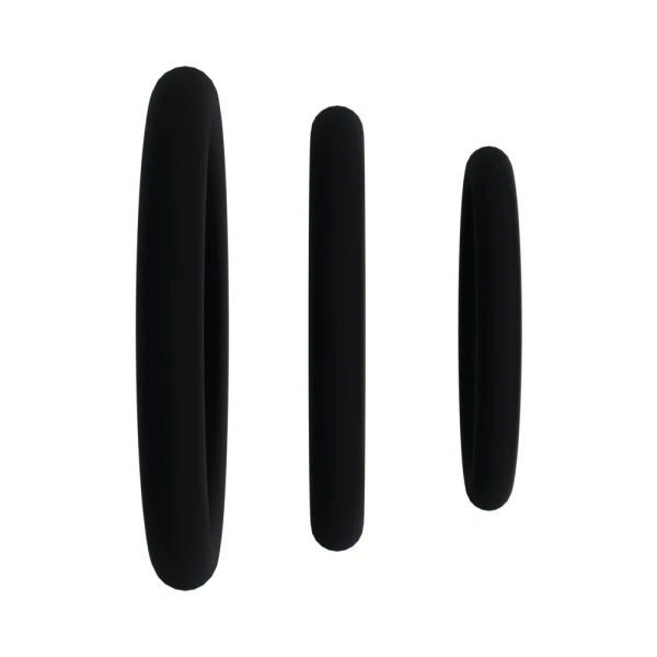 Rock Solid Tri-Pack Silicone Gasket Cock Rings Black