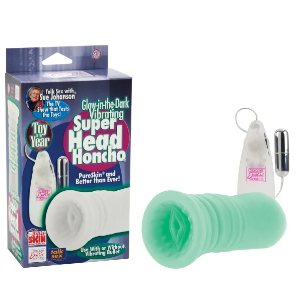 Sue Johanson Glow-in-the-dark Vibrating Super Head Honcho - White