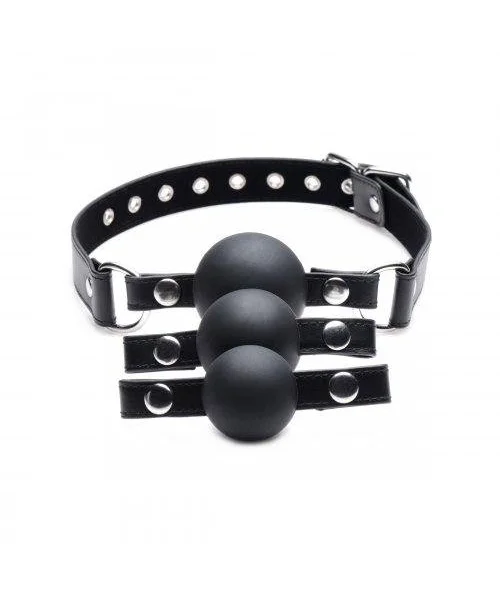 Strict Interchangeable Silicone Ball Gag Set Black