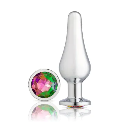 Cloud 9 Novelties Gems Silver Chrome Tall Plug Large