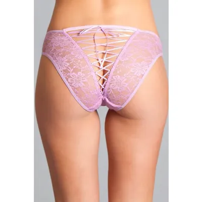 Lace And Strap Floral Panty Xl Pink X large