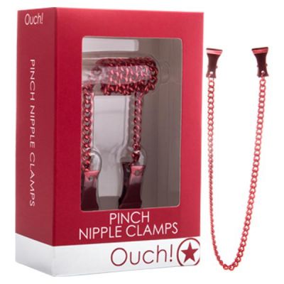 Pinch Nipple Clamps Red Nipple Restraints with Chain