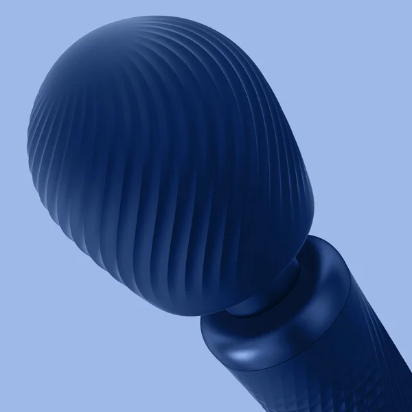 Fun Factory VIM Silicone Rechargeable Vibrating Weighted Rumble Wand - Midnight Blue