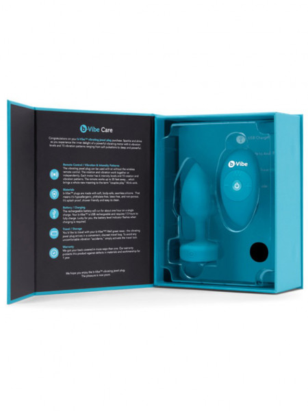 B-Vibe Vibrating Jewels Remote Control Plug S/M - various colours