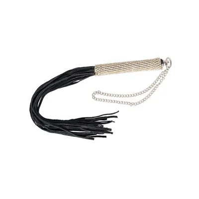 Mini Rhinestone Whip Black Gold