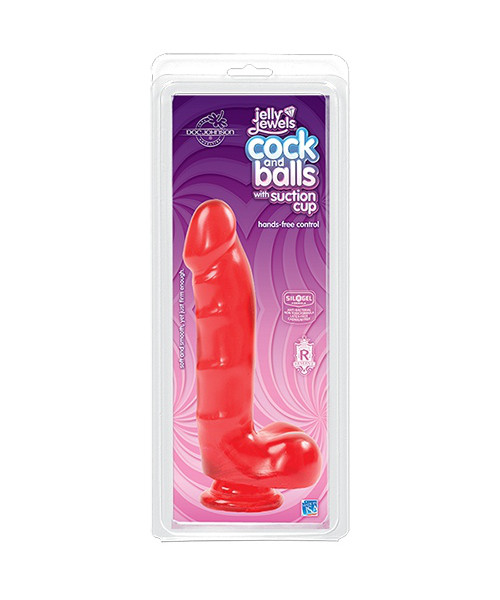 Jelly Jewel Cock & Balls w/Suction Cup