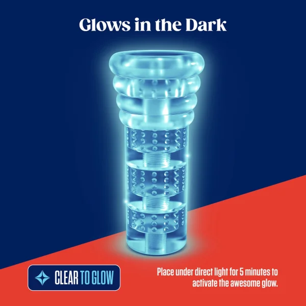 Rize Luz Self Lubricating Glow In The Dark Open Ended Penis Stroker By Blush