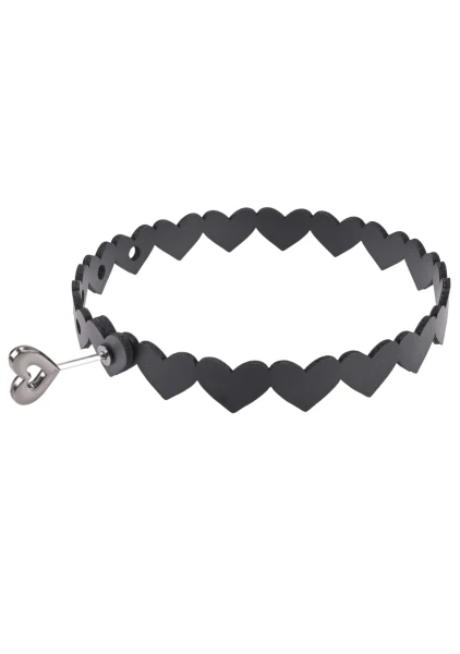 Sex & Mischief Heart Day Collar By Sportsheets - Black