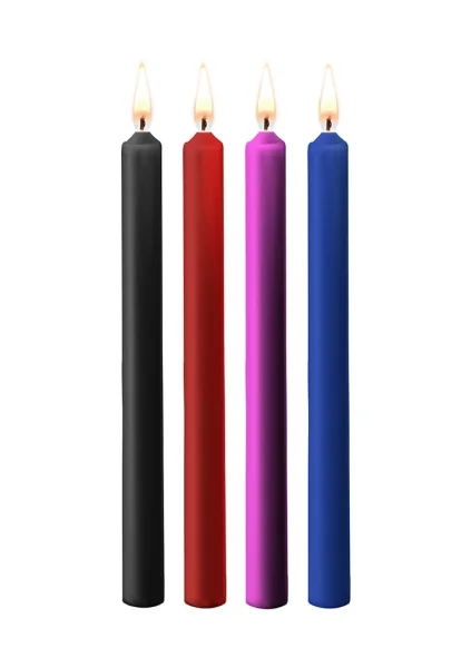 Teasing Wax Candles Large - Mixed Colors - 4-Pack