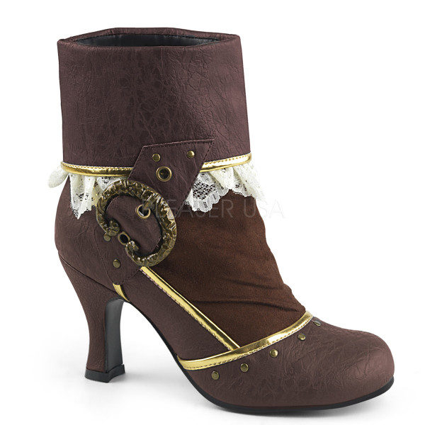 3 inches Heel Round Toe Cuffed Ankle Bootie, 2/3 Side Zip — image 5 of 8