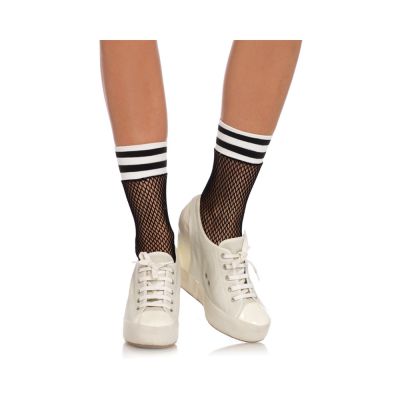 Fishnet Athletic Anklets O s Blk white