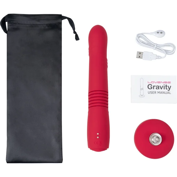 Lovense Gravity App Enabled Silicone Waterproof Rechargeable Thrusting & Vibrating Dildo
