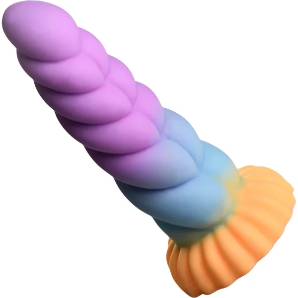 Unicorn Curvy Bumpy 8.3" Silicone Suction Cup Dildo By Creature Cocks
