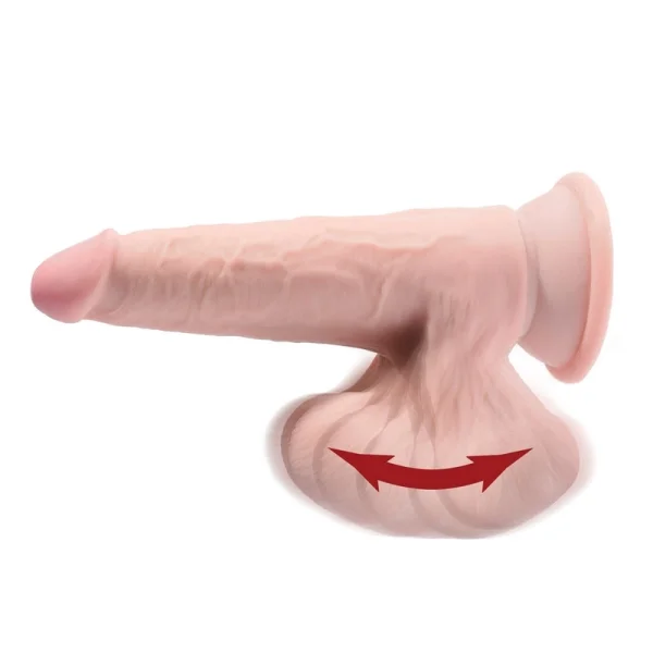 King Cock Plus 6" Triple Density Cock With Swinging Balls & Suction Cup Base - Vanilla