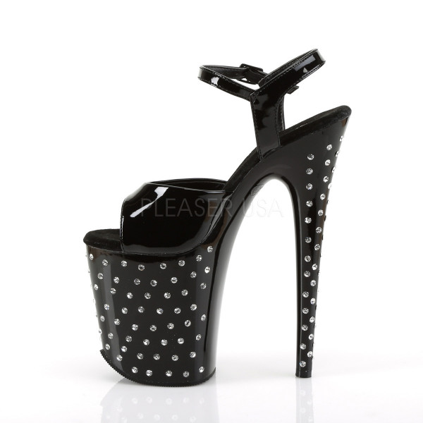 STARDUST-809 - 8" Rhinestone Studded Ankle Strap P/F Sandal — image 3 of 4