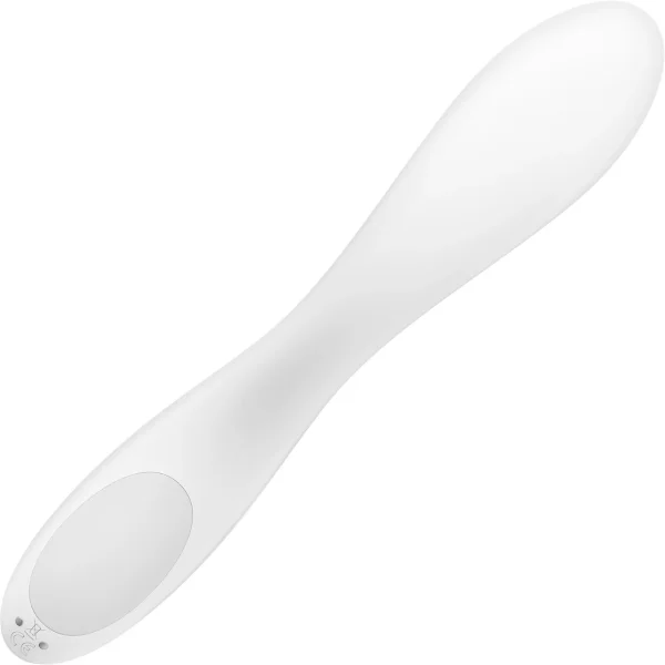 Satisfyer Rrrolling Pleasure Silicone Rechargeable Waterproof 12-Function G-Spot Vibrator - White