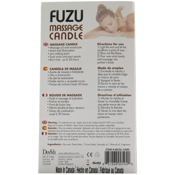Fuzu Warm Vanilla Sugar Massage Candle