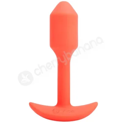 B Vibe Orange Vibrating 3 4 Snug Plug 1 Weighted Butt Plug